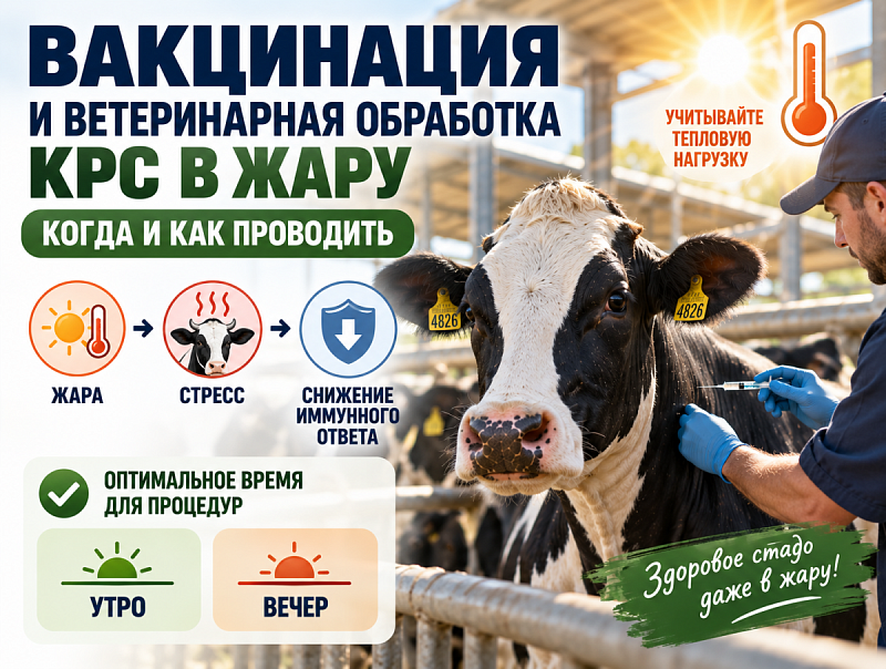 Вакцинация и ветеринарная обработка КРС в жару: когда и как проводить