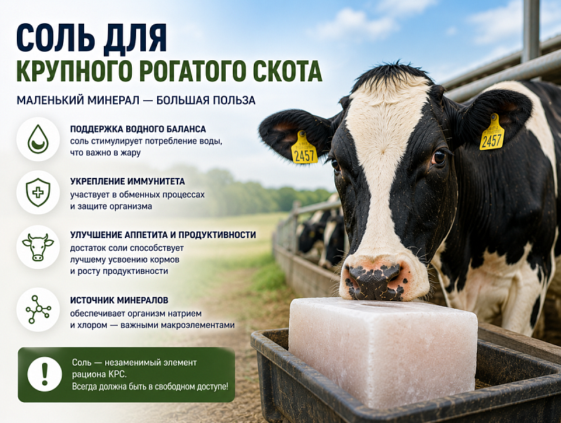 Соль для крупного рогатого скота