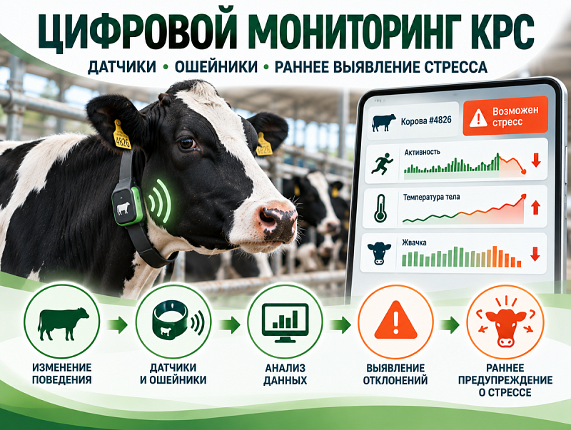 Цифровой мониторинг КРС: датчики, ошейники, ПО как инструмент выявления стресса