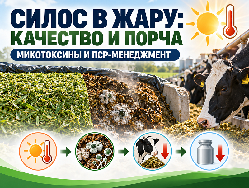 Качество и порча силоса в жару: микотоксины и ПСР-менеджмент